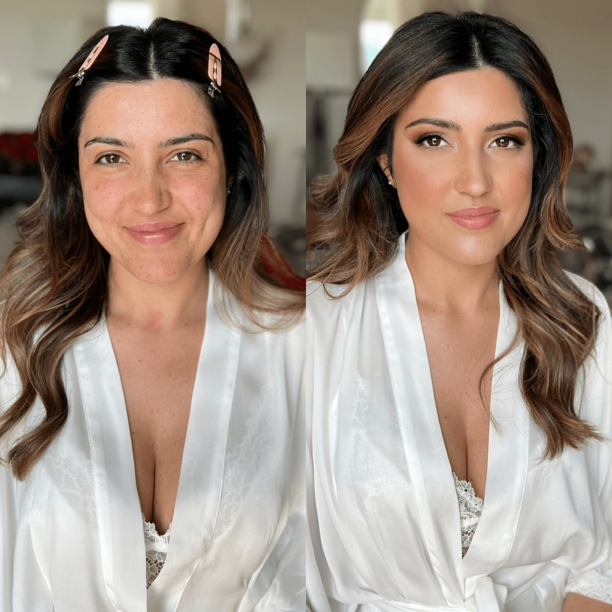 Prima e dopo trucco sposa realizzato da Chiara Zagallo