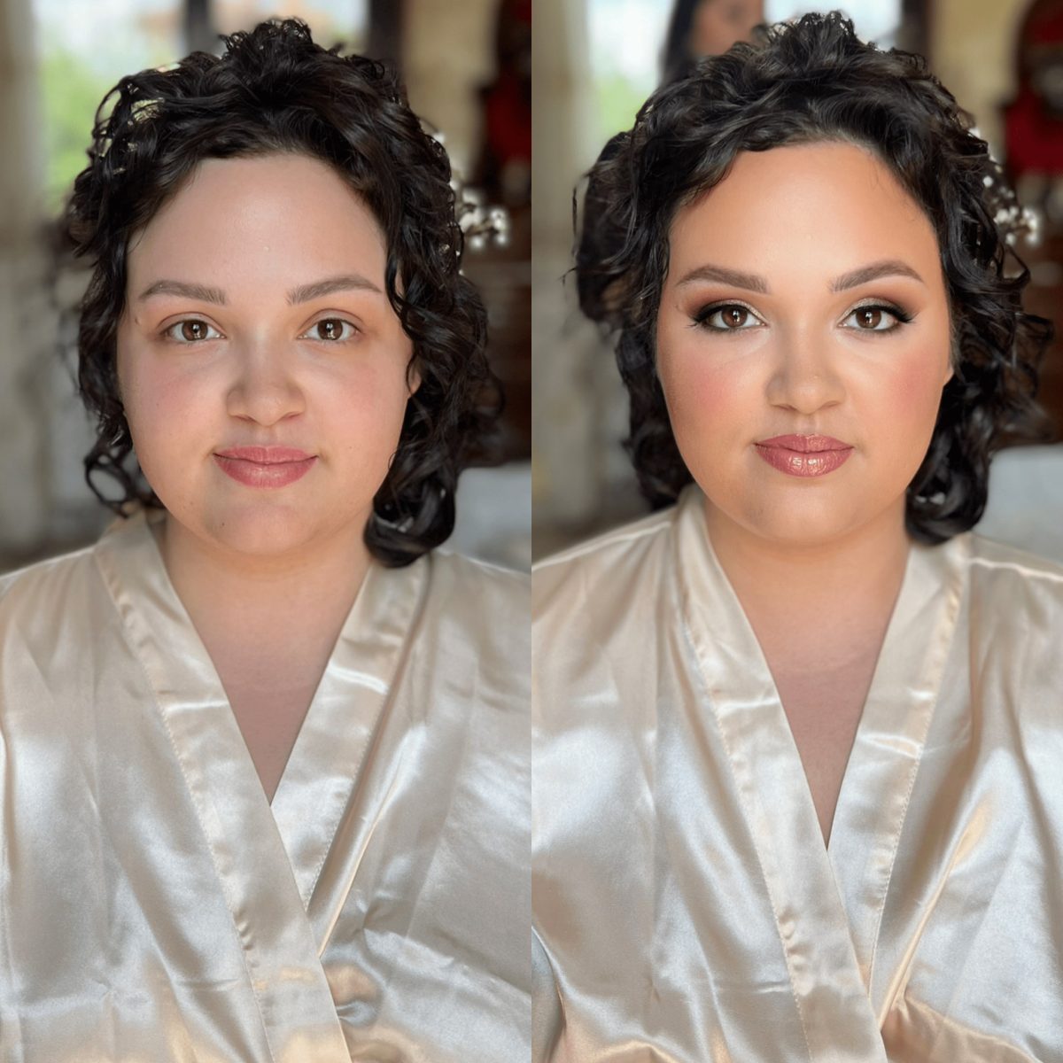 Trucco sposa naturale, prima e dopo